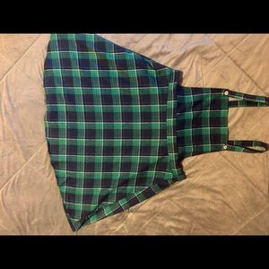 Plaid overall dress